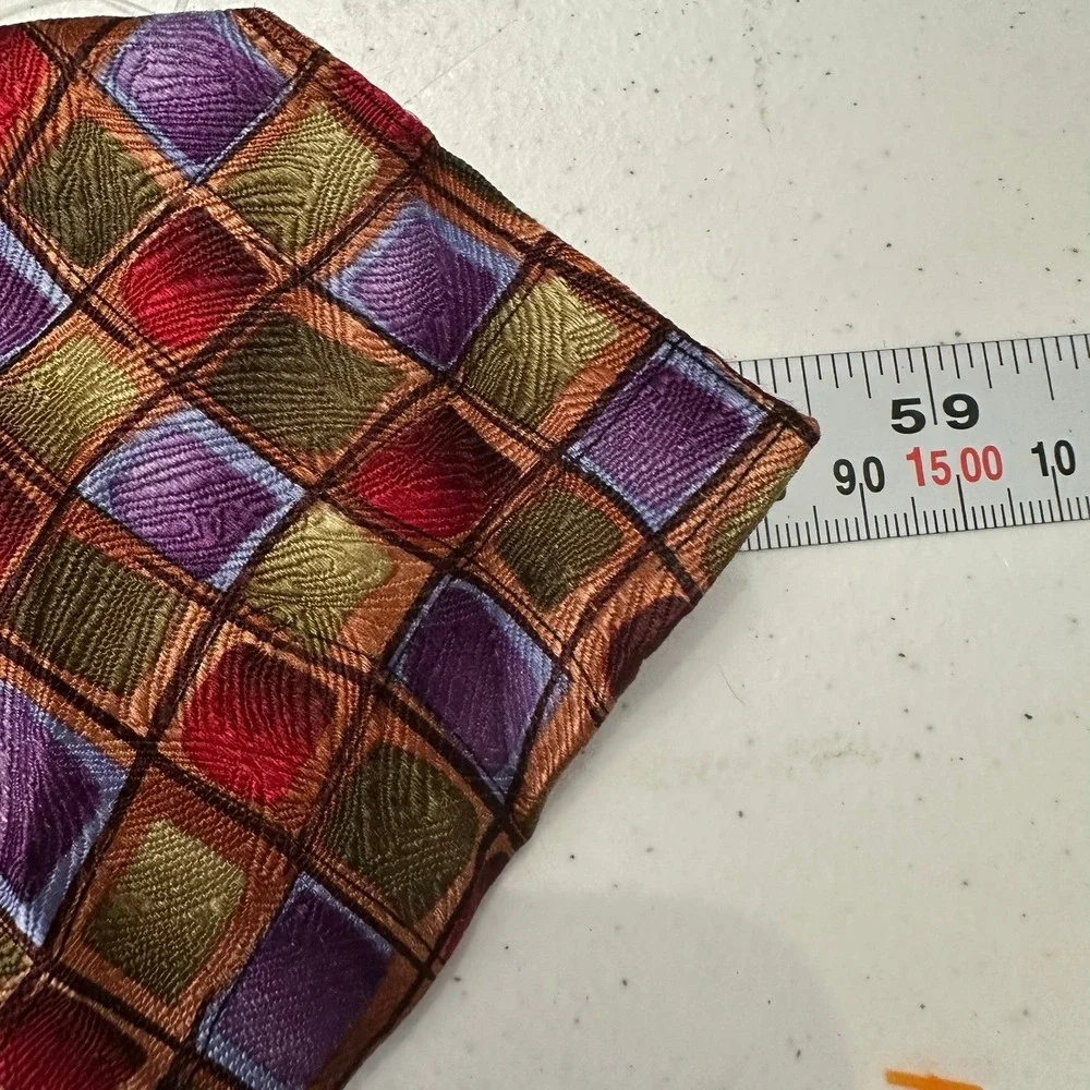J Garcia Silk Tie Facets II Collection 34 Geometric Diamond Purple Red 2003